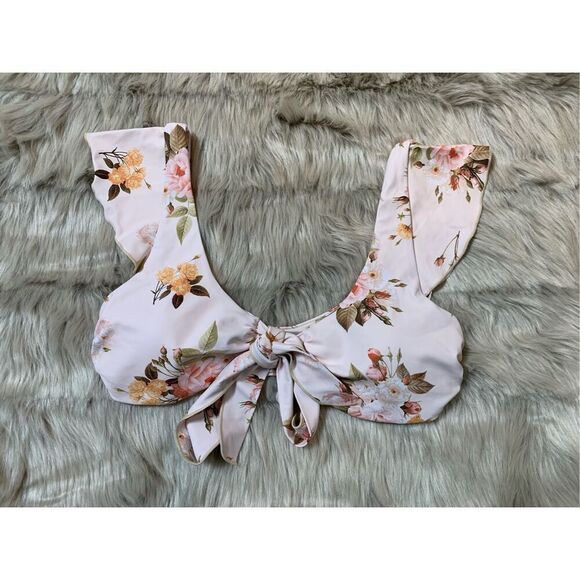 NWT P2F Bikini Floral Swimsuit Top Medium - Picture 2 of 4